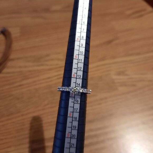 STERLING SILVER, Simulated Diamonds, and Citrine Eternity Ring SWEET AND SPARKLY - Picture 3 of 4